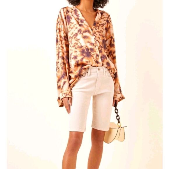 Nanushka Bermuda Shorts Cream Denim